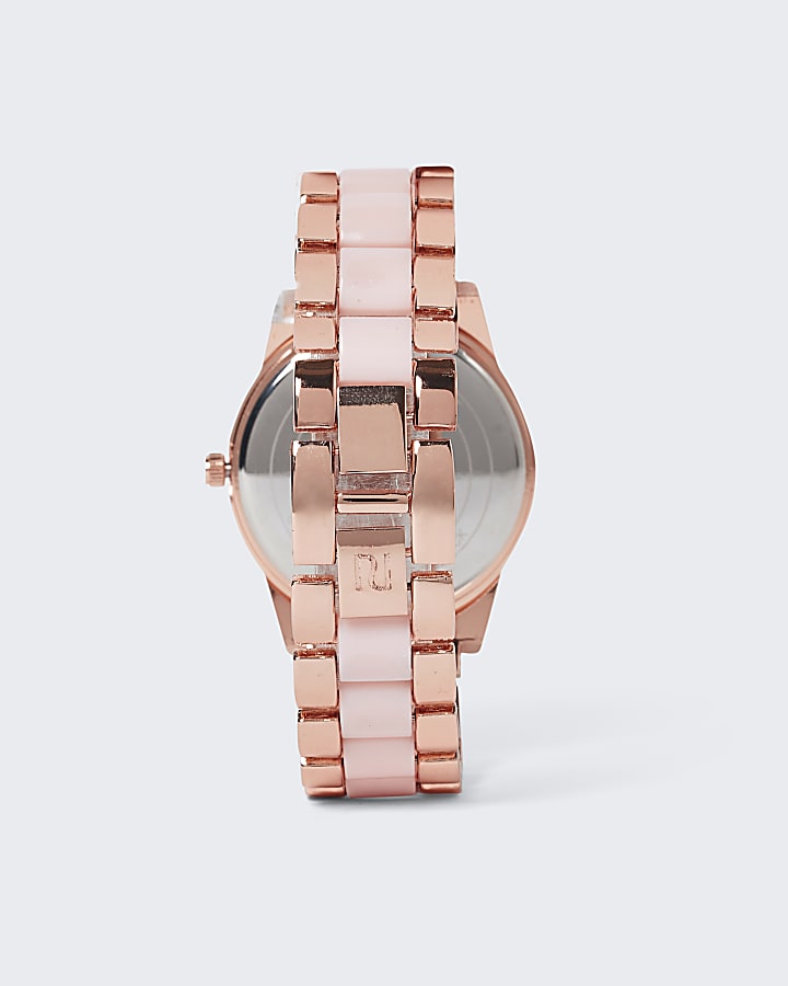 Rose gold chain link watch