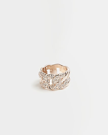 Rose gold chain ring