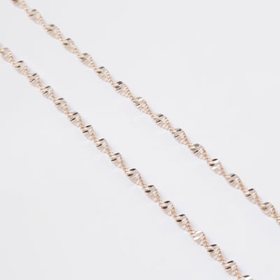 Rose gold colour twist chain necklace