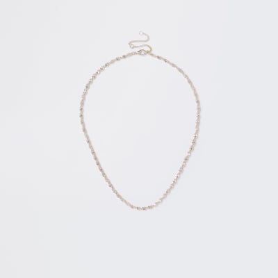 Rose gold colour twist chain necklace