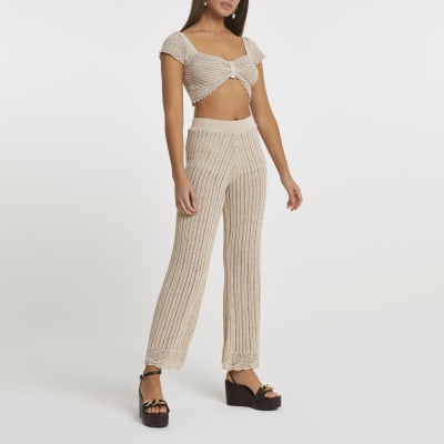 gold crochet top