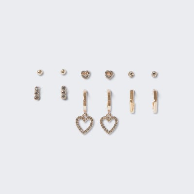Rose Gold Crystal Earring Multipack