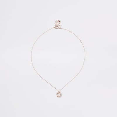 Rose gold cubic zirconia necklace