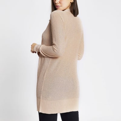 Rose gold diamante knitted cardigan