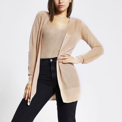 Rose gold diamante knitted cardigan