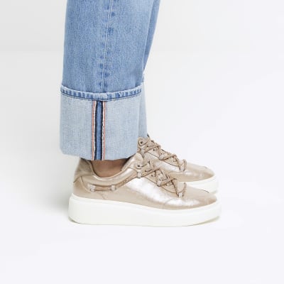 River island best sale rose gold trainers