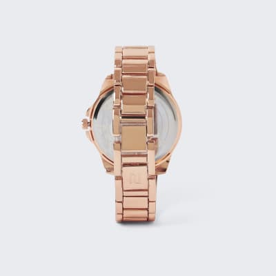 Rose gold glitter watch