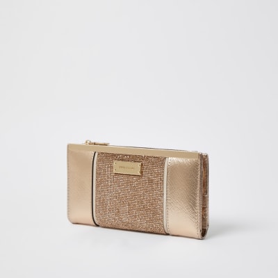 Rose Gold heatseal panel metal top purse