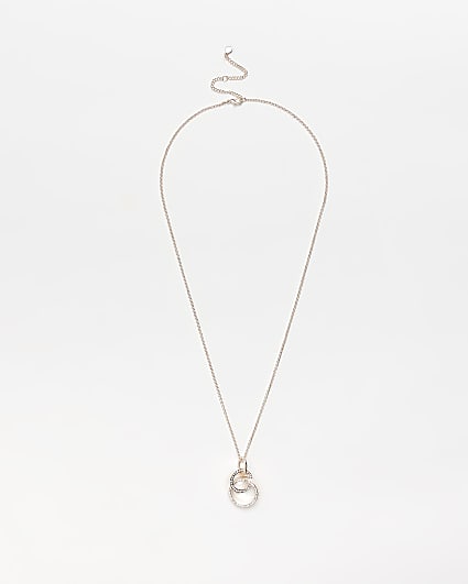 Rose gold hoop necklace