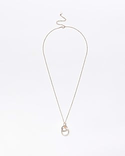 Rose gold link diamante necklace