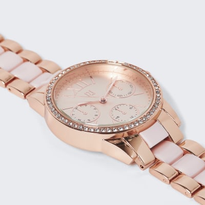 Rose gold link watch