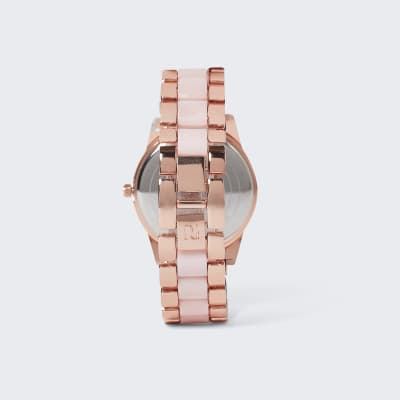 Rose gold link watch