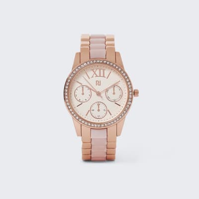 Rose gold link watch
