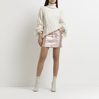 rose metallic skirt