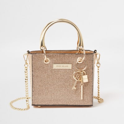 river island gold bag