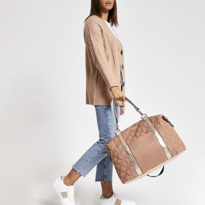 rose gold weekender bag