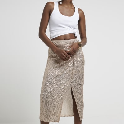 Glitter skirt river island best sale