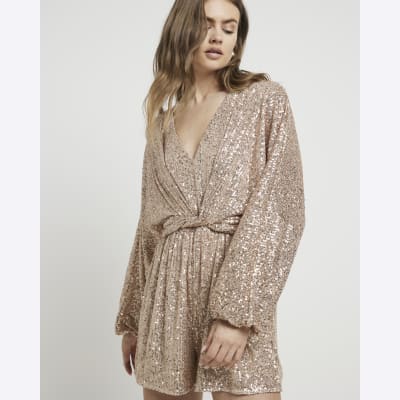 Rose gold tassel playsuit on sale