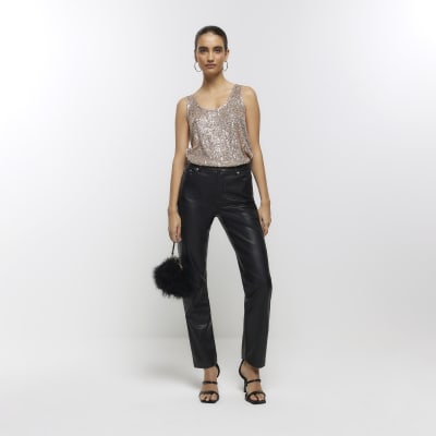 Gold sequin top sales river island