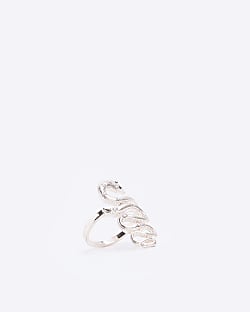 Rose gold snake wrap diamante ring
