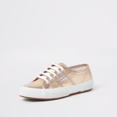 superga rose gold trainers