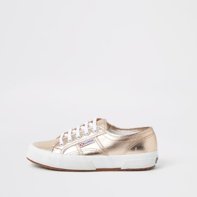 river island rose gold trainers