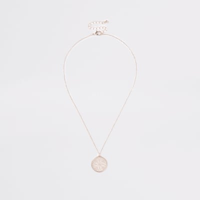 Rose gold tone filigree necklace
