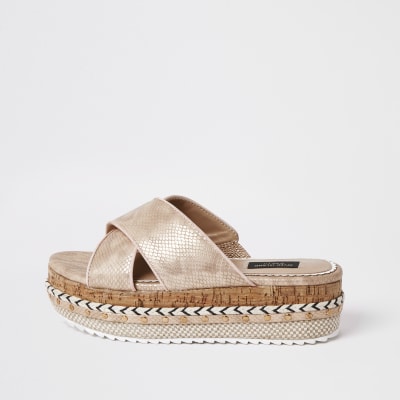 river island rose gold sandals