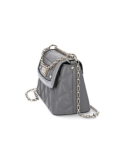 360 degree animation of product RSD grey croc and quilted shoulder bag frame-5