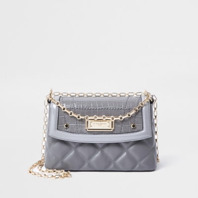 river island grey shoulder bag