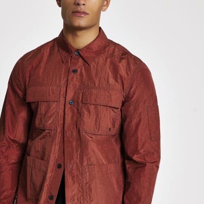 mens red overshirt