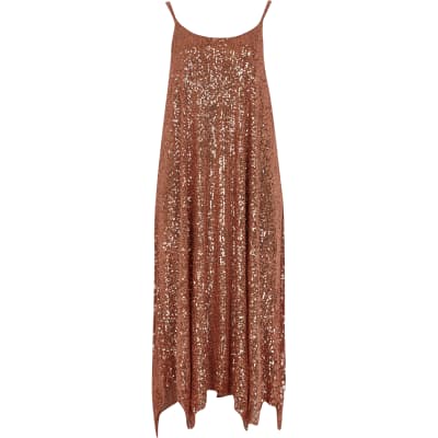 rust sequin dress
