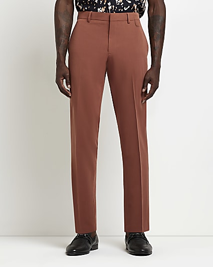 Rust Slim fit Suit Trousers