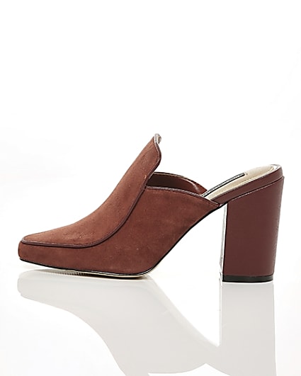 360 degree animation of product Rust suede square toe mule frame-21