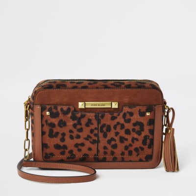 river island leopard print bag