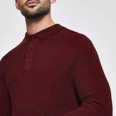 river island long sleeve polo