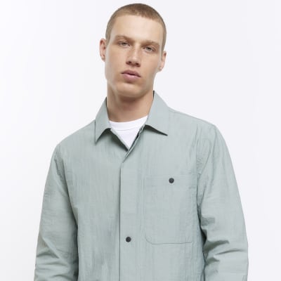 Sage green regular fit utility shirt River Island