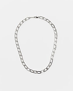 Silver  colour Crystal Link Chain necklace