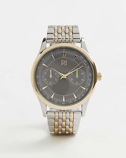 Silver and gold colour RI link strap Watch