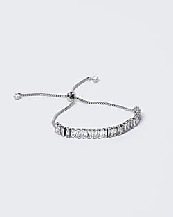 Silver Baguette Toggle Bracelet