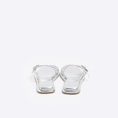 Silver buckle detail sliders