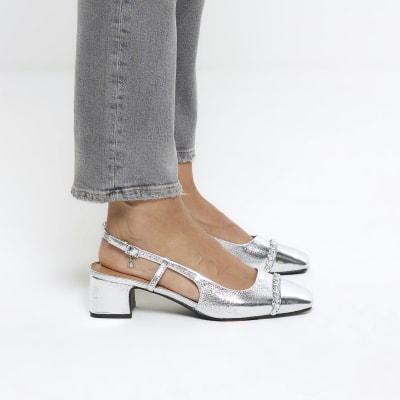 Silver on sale chain heels