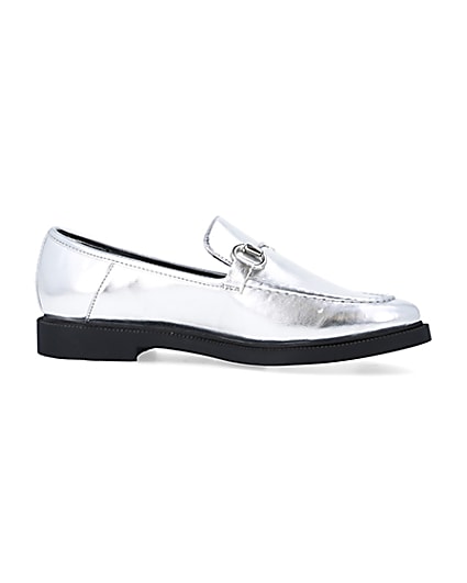 Silver chain detail loafers | River Island