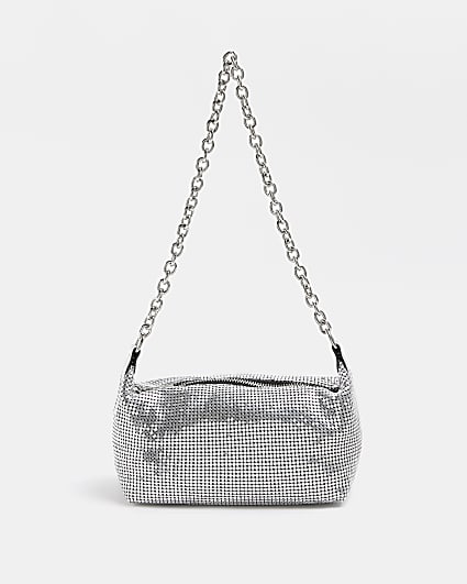 Silver chainmail shoulder bag