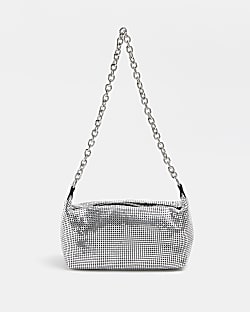 Silver chainmail shoulder bag