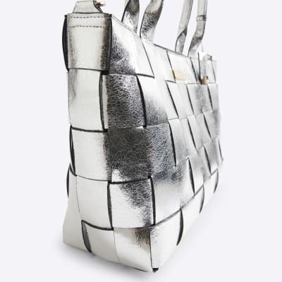 River island woven bag online