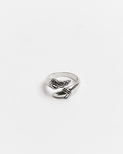 Silver claw wrap ring