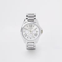 Silver colour 3 dials bracelet watch