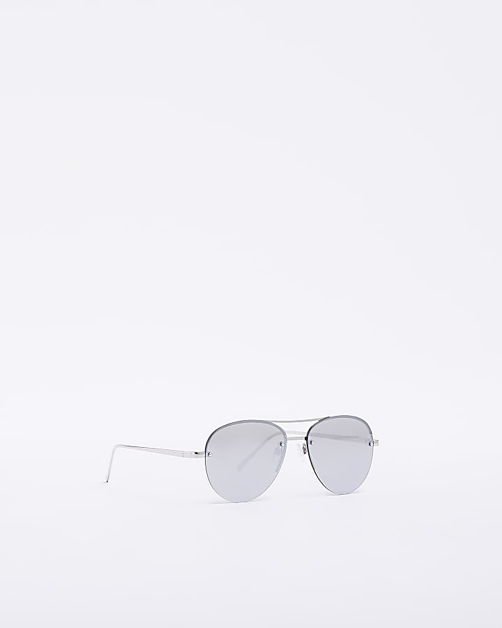 Silver colour aviator sunglasses