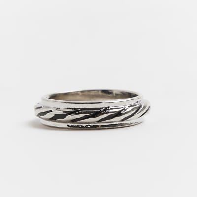Silver colour band pinky ring River Island